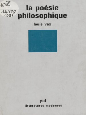cover image of La poésie philosophique